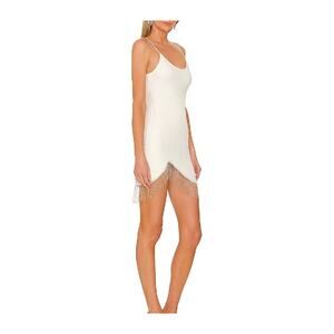 Superdown Elaine Fringe Dress Rhinestone Hem Mini Dress Small